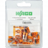 Зажим клемма WAGO 2273-203 на 3 провода 0,5-2,5 мм2 без пасты (20 шт)