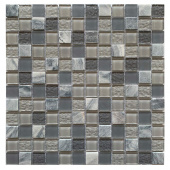Мозаика Lavelly Elements Light Grey Mix светло-серый микс из стекла и камня 298х298х4 мм