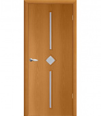 Дверное полотно Принцип Кристалл миланский орех со стеклом ламинированная финишпленка 600x2000 мм