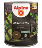 Антисептик Alpina Лазурь-гель декоративный для дерева орех 0,75 л