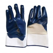 Перчатки защитные трикотажные с нитриловым покрытием Hesler 12 (L ) бело-синий