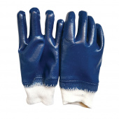 Перчатки защитные трикотажные с нитриловым покрытием Hesler манжета на резинке 11 (L ) бело-синий