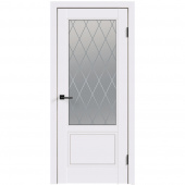 Дверное полотно VellDoris Ольсен белое со стеклом эмаль 800х2000 мм