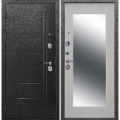 Дверь входная Троя MAXI левая серебряный антик - белый ясень с зеркалом 860х2050 мм