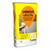 Клей для плитки, керамогранита, мозаики и камня Weber.vetonit Ultra fix серый (класс С2) 25 кг