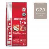 Затирка LITOKOL Litochrom 1-6 C.30 жемчужно-серая 2 кг