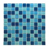 Мозаика Lavelly Cristal светло-голубой микс стеклянная 300х300х4 мм глянцевая