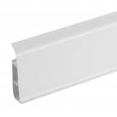 Плинтус ПВХ IDEAL Система 80 мм белый глянцевый 2200 мм со съемной панелью