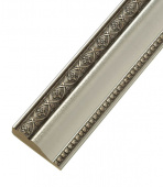 Плинтус (молдинг) из полистирола 60х22х2400 мм Decomaster серебристый металлик