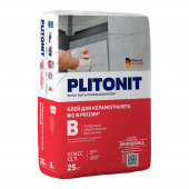 Клей для плитки и керамогранита Plitonit B усиленный с армирующими волокнами серый (класс С1) 25 кг