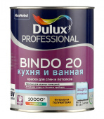 Краска водно-дисперсионная Dulux Bindo 20 кухня и ванная моющаяся белая основа BW 1 л
