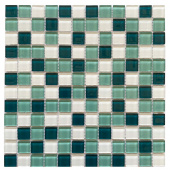 Мозаика Lavelly Crystal зеленый микс стеклянная 298х298х4 мм глянцевая