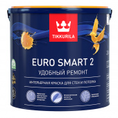 Краска водно-дисперсионная интерьерная Tikkurila Euro Smart 2 белая основа VVA 2,7 л