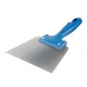 Шпатель для клея зубчатый 180 мм A2 нержавеющая сталь синий с пластиковой ручкой
