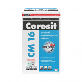 Клей для плитки, керамогранита и камня Ceresit СМ 16 эластичный серый (класс С2) 25 кг