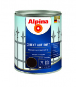 Эмаль по ржавчине Alpina Direkt Auf Rost шоколадная RAL 8017 0,75 л
