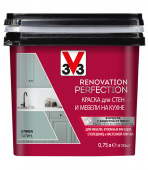 Краска водно-дисперсионная V33 Renovation Perfection для кухни моющаяся олива 0,75 л