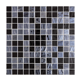 Мозаика Lavelly Smalta черный микс стеклянная 311х311х4,9 мм глянцевая