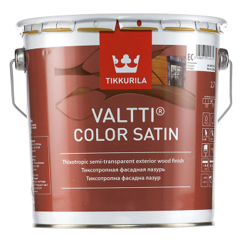 Антисептик Tikkurila Valtti Color Satin декоративный для дерева бесцветный основа EC 2,7 л