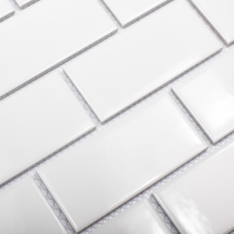 Мозаика Starmosaic Brick White Glossy белая керамическая 294х288х4,5 мм глянцевая