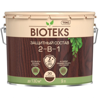 Антисептик Биотекс Bioteks 2-в-1 декоративный для дерева палисандр 9 л