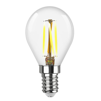Лампа светодиодная E14 5W G45 филамент шар 2700K теплый свет