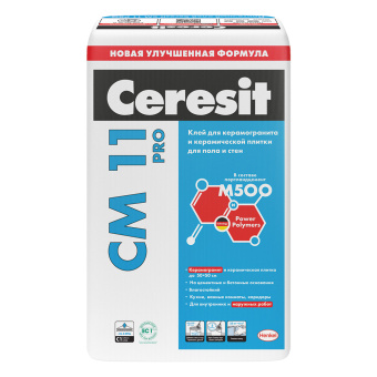 Клей для плитки и керамогранита Ceresit CM 11 PRO серый (класс С1) 25 кг