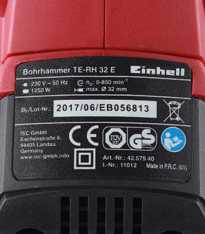 Перфоратор электрический Einhell TE-RH 32 E (4257950) 1250 Вт 5 Дж SDS-plus
