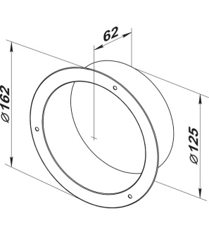 Фланец для круглых воздуховодов стальной белый d125 мм