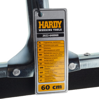 Шпатель для затирания швов Hardy 600 мм металлический без ручки