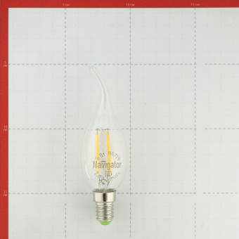 Лампа светодиодная Navigator E14 6Вт филаментная свеча на ветру 2700К теплый свет