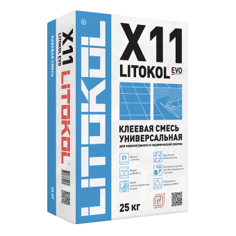 Клей для плитки LITOKOL X11 EVO (класс С1) серый 25 кг