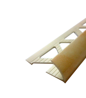 Уголок ПВХ для кафельной плитки наружный 9х2500мм песочный ракушечник