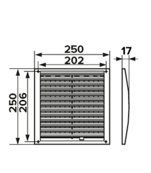 Вентиляционная решетка пластиковая Эра 250х250 мм регулируемая