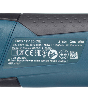 Шлифмашина угловая электрическая Bosch GWS 17-125 CIE (06017960R2) 1700 Вт d125 мм