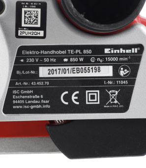 Рубанок электрический Einhell TE-PL 850 (4345270) 850 Вт 82 мм