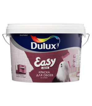 Краска водно-дисперсионная Dulux Dulux Easy для обоев и стен моющаяся белая основа BW 2,5 л