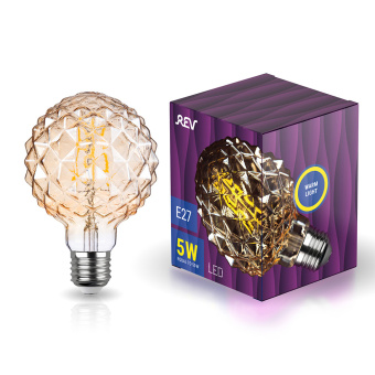 Лампа светодиодная REV VINTAGE филаментная E27 G95 шар 5 Вт 2200 K теплый свет