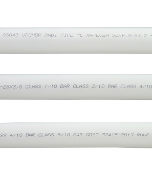 Труба полиэтиленовая 25x3,5 мм PN10 Radi Pipe PE-Xa Uponor белая (бухта 50 м)