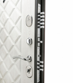 Дверь входная Kamelot правая черный муар - беленый дуб 860х2050 мм