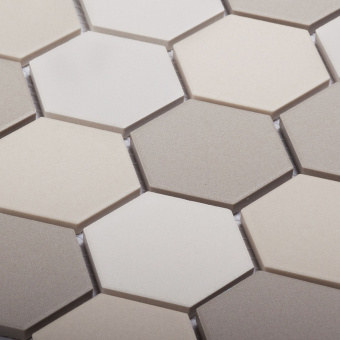 Мозаика Starmosaic Hexagon small LB Mix Antid бежевая керамическая 325х282х6 мм