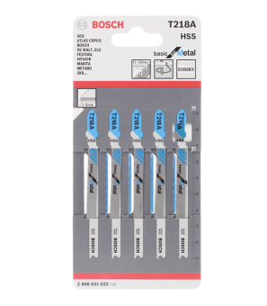 Пилки для лобзика Bosch T218A (2608631032) по металлу L67 мм криволинейный рез (5 шт.)