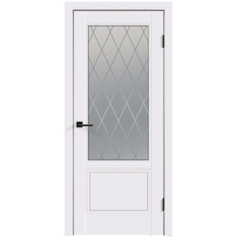 Дверное полотно VellDoris Ольсен белое со стеклом эмаль 700х2000 мм