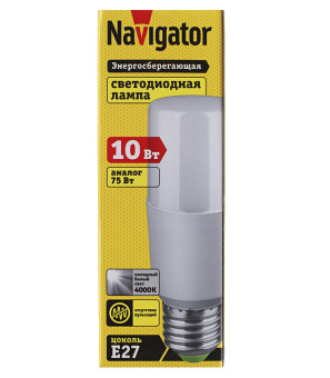 Лампа светодиодная Navigator Е27 10Вт T39 4000K дневной свет