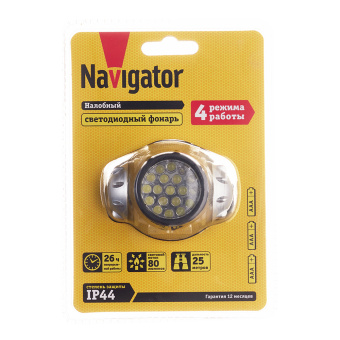 Фонарь Navigator налобный светодиодный 19 LED