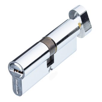 Цилиндр Palladium C BK CP 80 (40х40) мм ключ-вертушка хром