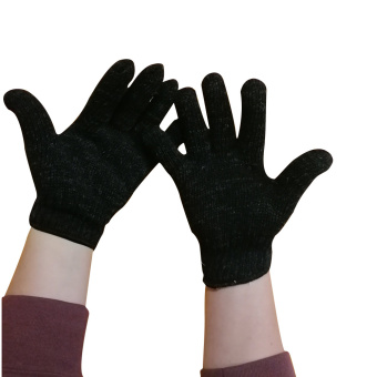 Перчатки х/б полушерсть двойная вязка черные