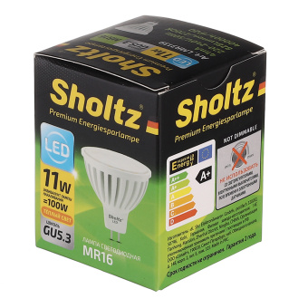 Лампа светодиодная Sholtz GU5.3 11 Вт 2700 K теплый свет керамика