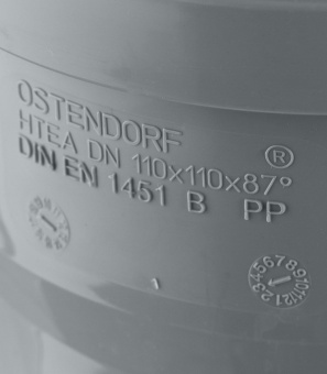 Тройник Ostendorf d110 мм 87° пластиковый для внутренней канализации