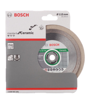 Диск алмазный по керамике Bosch Professional (2608602201) 115x22,2x1,7 мм сплошной сухой рез